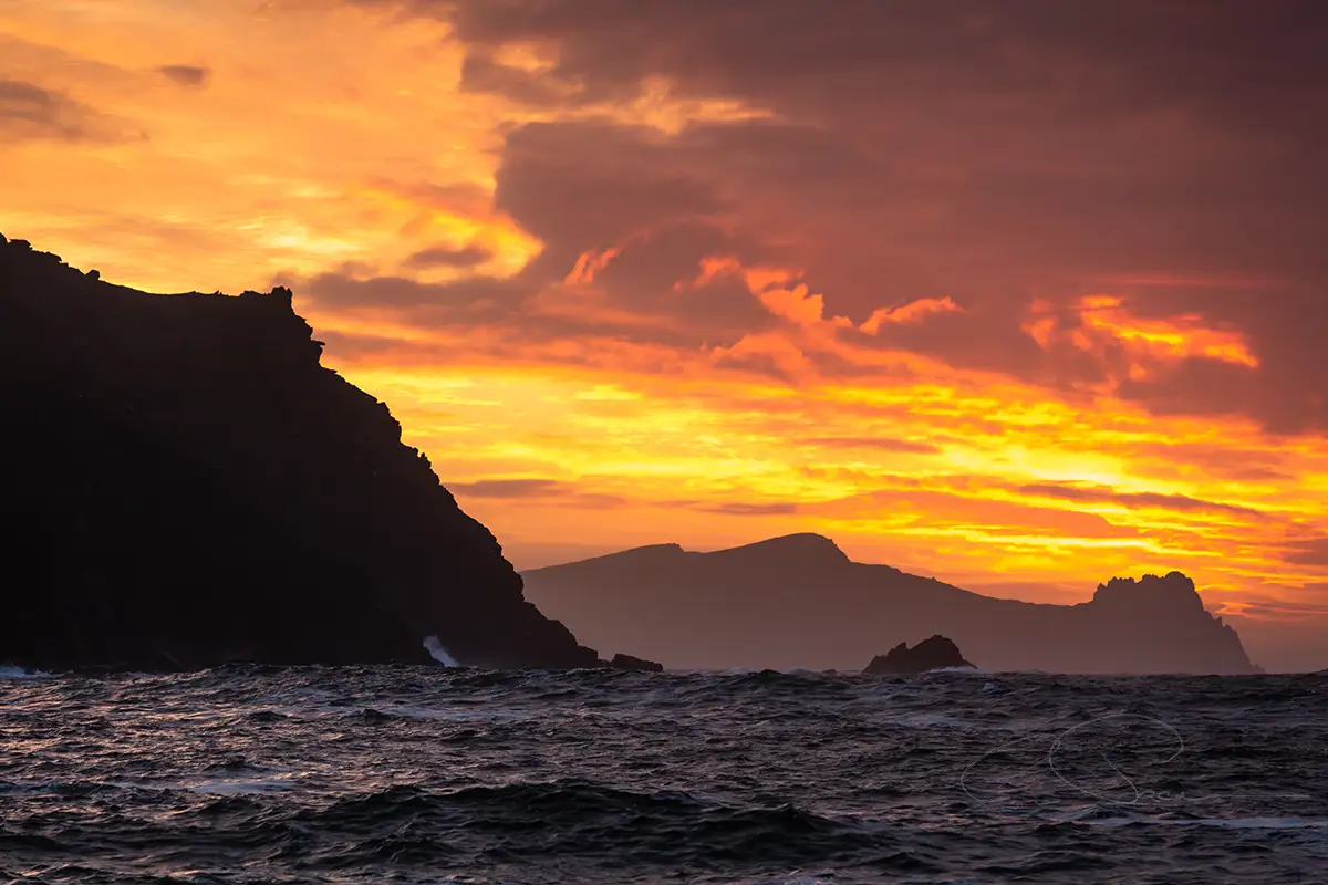 Clogher Head and The Sleeping Giant at Sunset Dingle Peninsula Kerry Ireland Sunset at Dingle Peninsula, Kerry, Ireland.